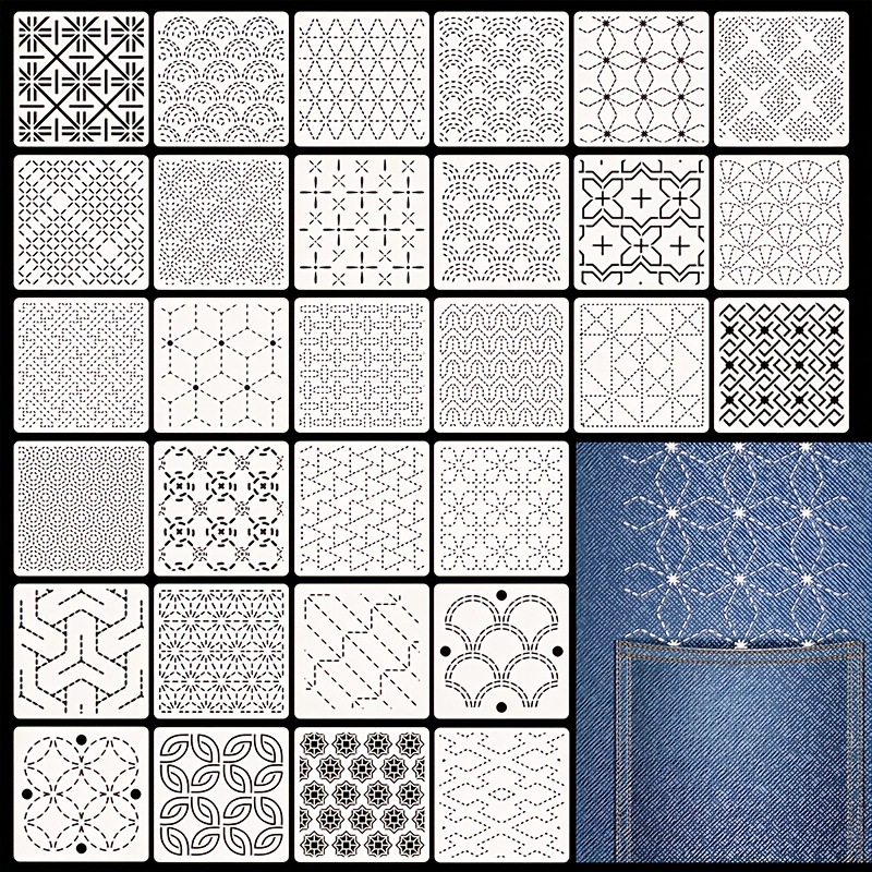 Sewing Custom - 30 Buah Templat Bordir Pola Bordir