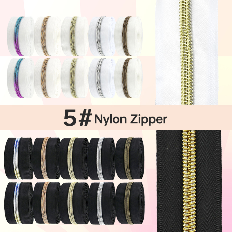 Textile And Sewing Supply - 5/10/20Meter Pita Ritsleting Hitam/Putih 5 #