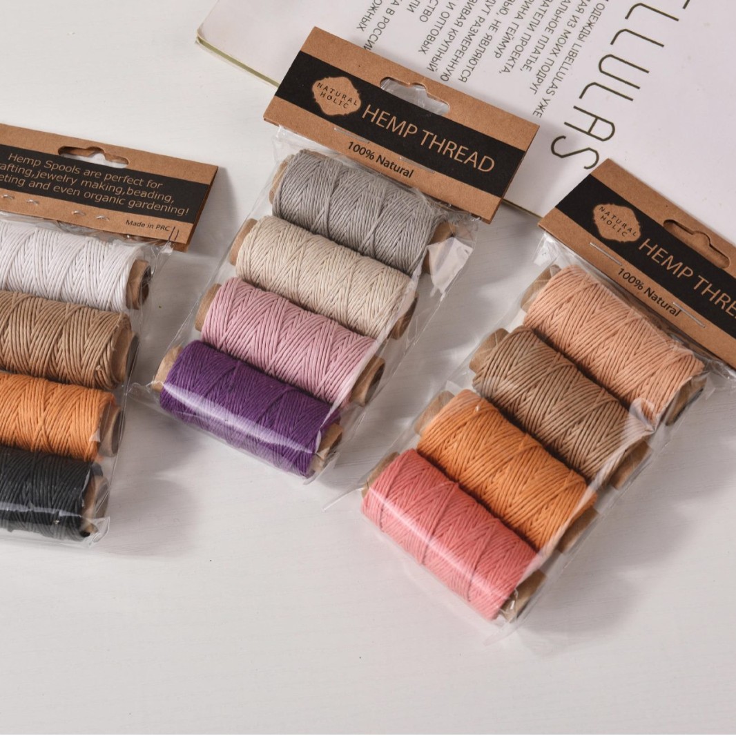 Textile And Sewing Supply - 4pcs Benang Rami Berlapis Lilin Berwarna
