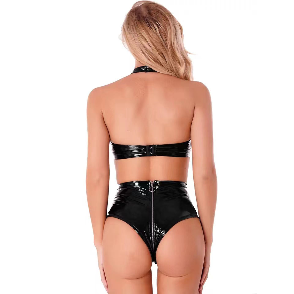 Set Lingerie Kulit Lateks Pu B - Sewing Latex ulasan dan harga