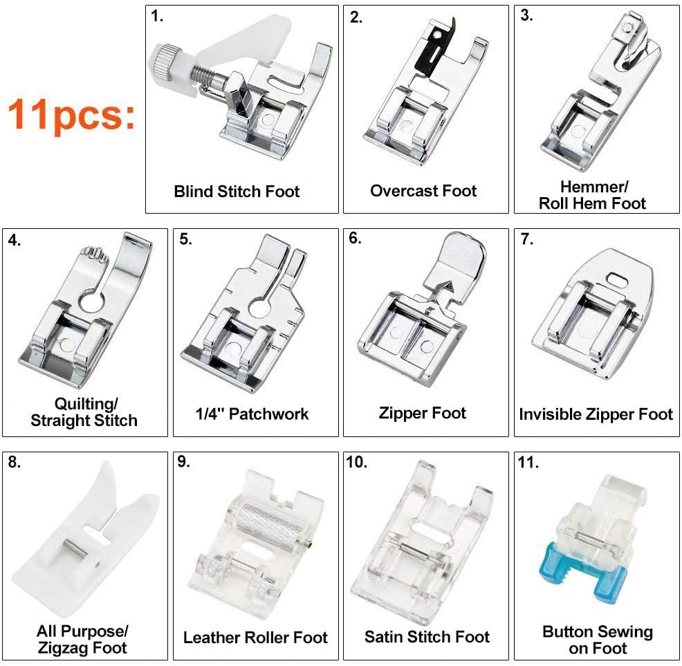 11Pcs Set Kaki Mesin Jahit - K - Sewing Kit ulasan dan harga