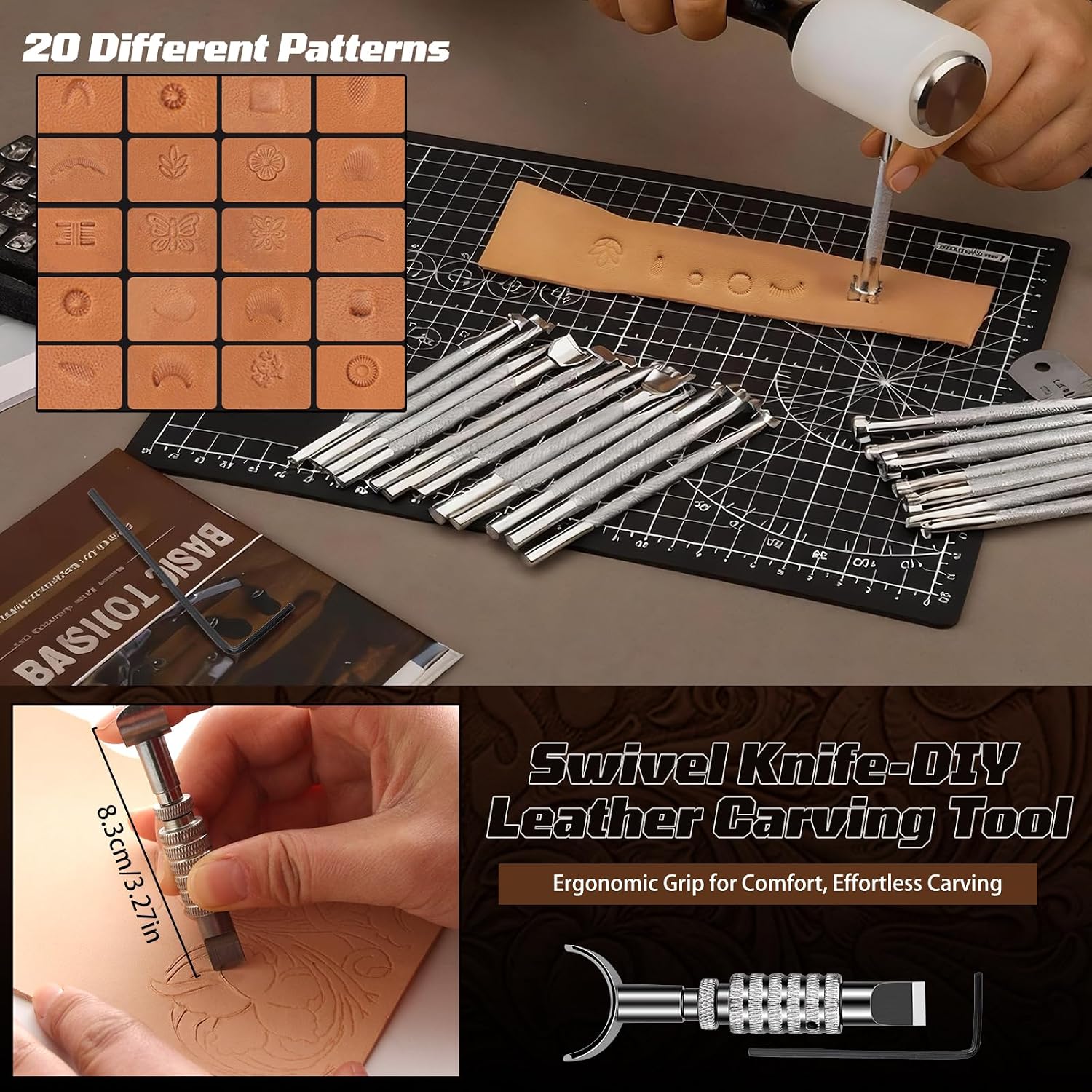 Perlengkapan Kerja Kulit, Pera - Sewing Kit ulasan dan harga